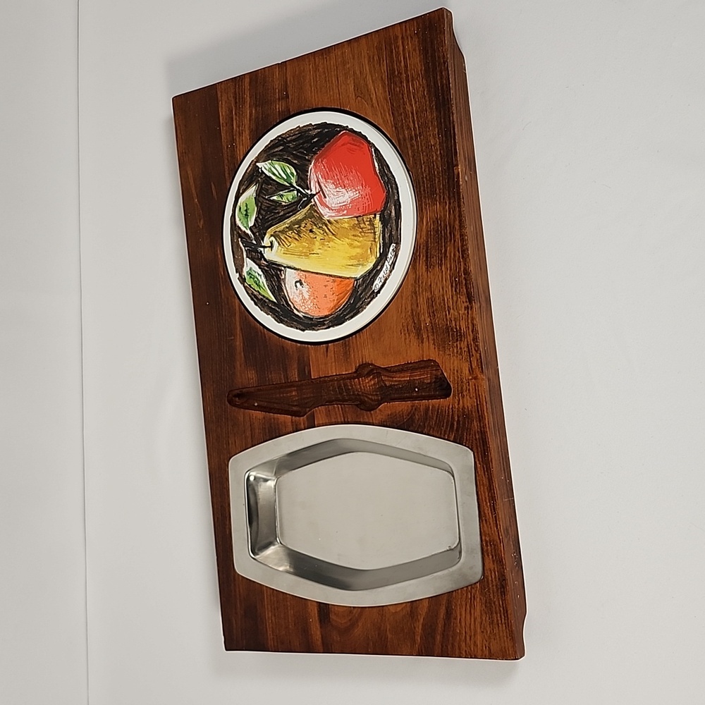 Vintage Mid Century Modern MCM/Retro Wood Cheese Charcuterie Board - Picture 2 of 16